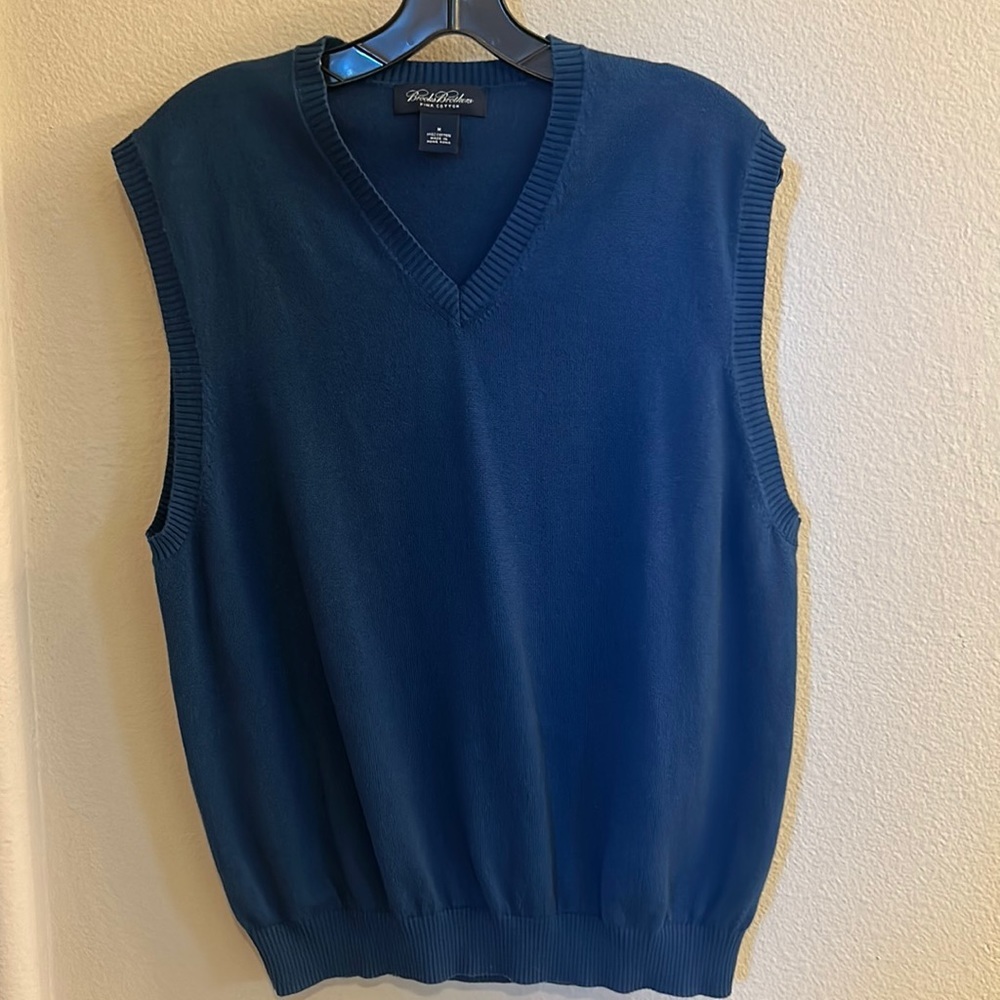 Grandpacore Brooks Brother blue V neck Pima cotton golf sweater vest Medium